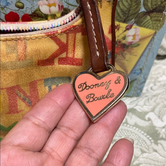 Dooney & Bourke Mini Bag in Golden Tan with Floral Accents - Picture 2 of 5